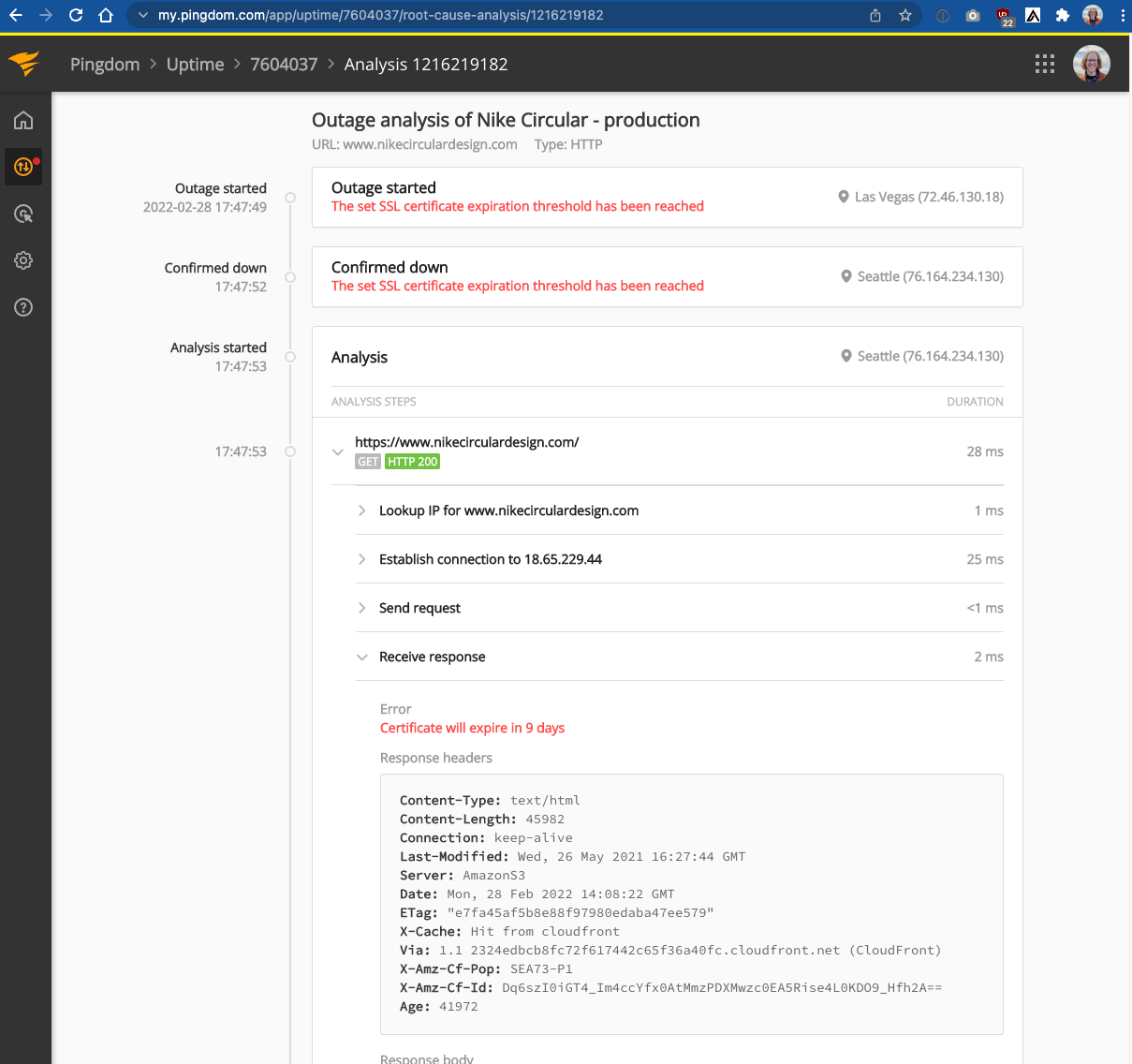 pingdom SSL outage
