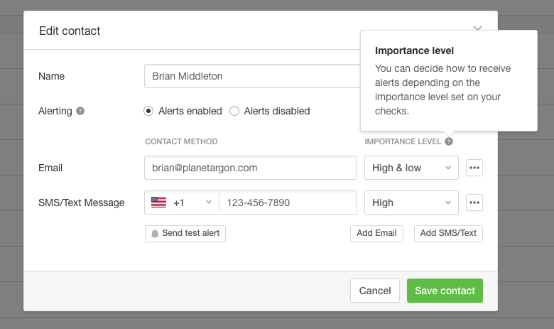 pingdom uptime dashboard